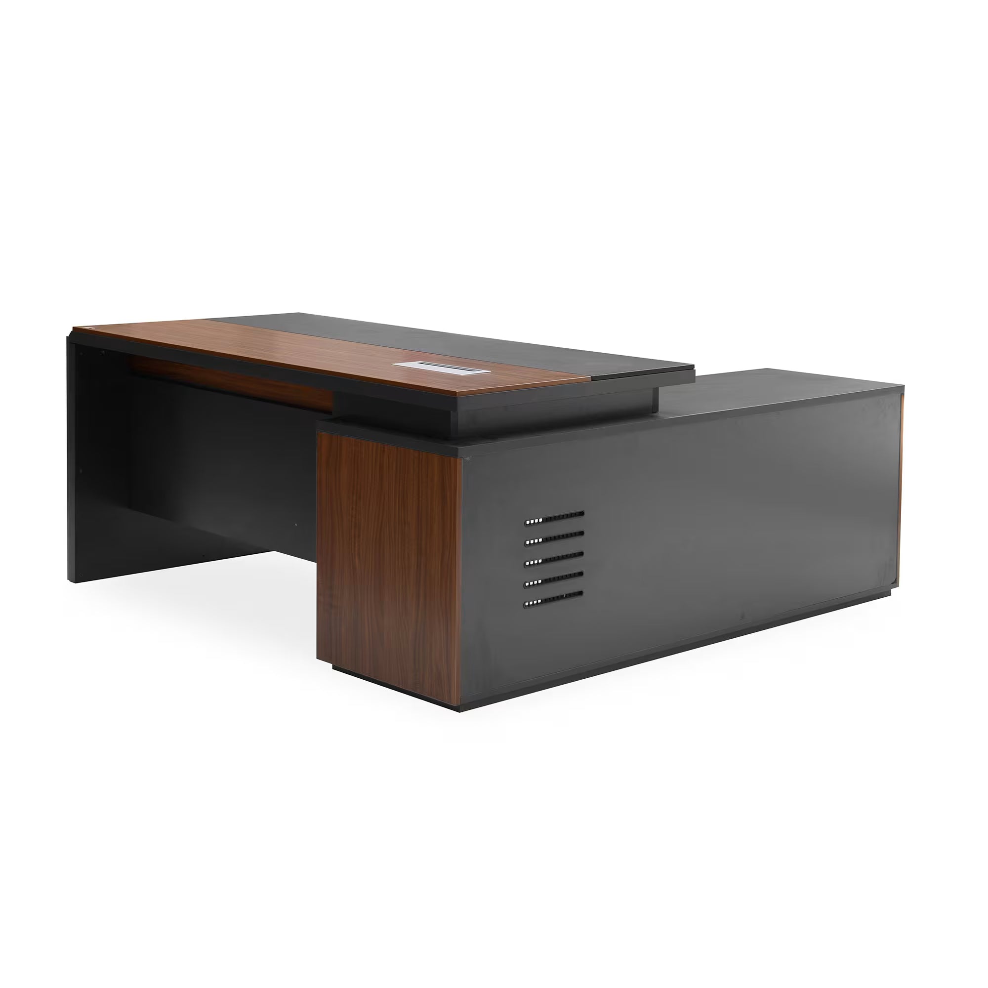 Mack Office & Home Furniture-Afton 2 Executive Desk, Leroy Office Chair & Arto 4 Storage Cabinet