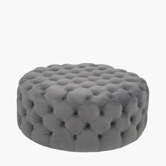 Cove Round Ottoman - Grey