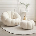 Pumpkin Boucle Cushioned Chair-Coco-White
