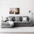 Alice L Shape Sofa -Grey -Linen